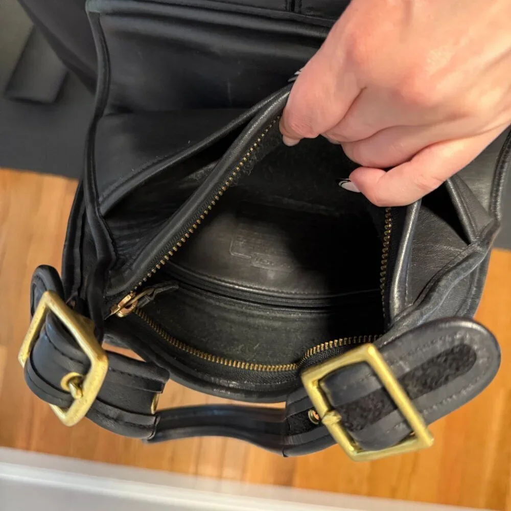 Vintage Coach Bag Black Leather